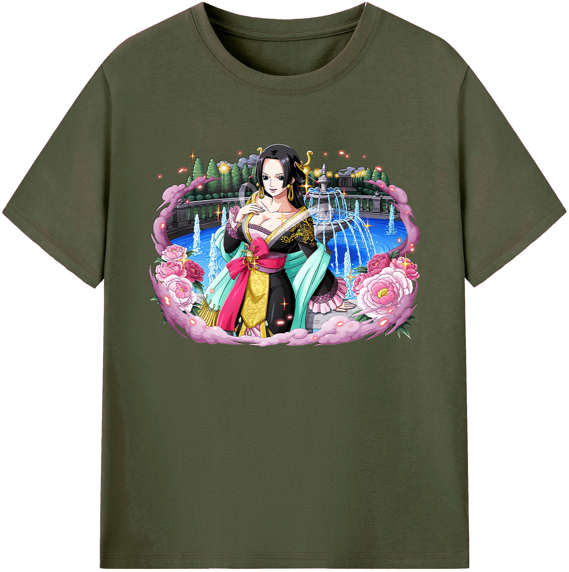 ワンピース ボア・ハンコック ONE PIECE Boa·Hancock 綿100％ メンズ半袖Tシャツ｜肌触りやわらか＆通気性
